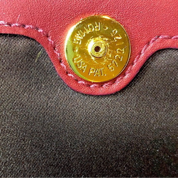 Vintage COACH Hampton Red Leather & Canvas Signature C Wristlet Clutch w Hangtag - Picture 5 of 17